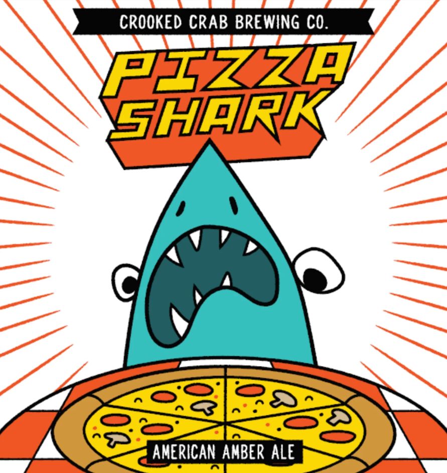 CROOKED CRAB PIZZA SHARK AMBER ALE 6PK