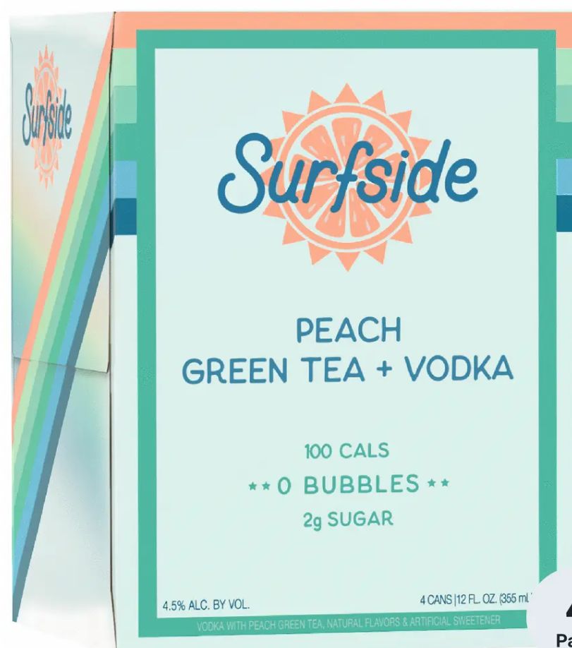 SURFSIDE PEACH GREEN TEA 4PK