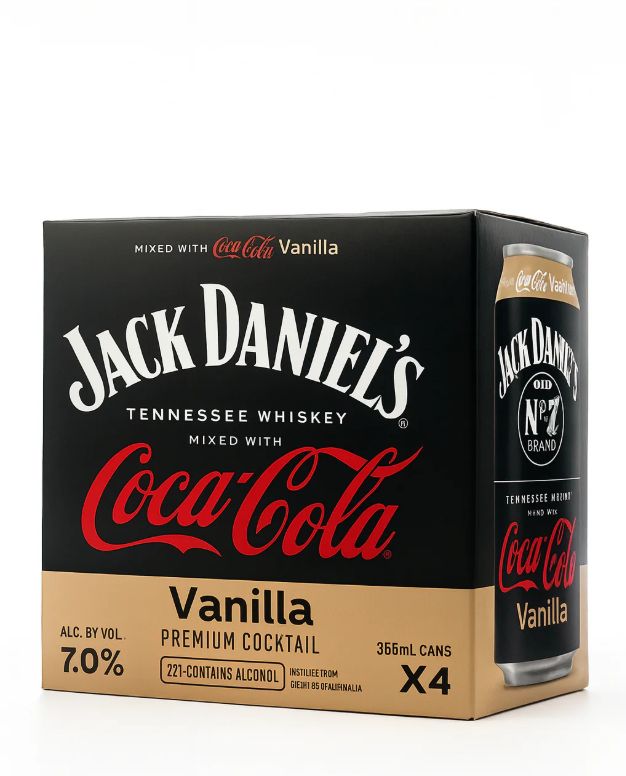 JACK DANIELS AND COKE VANILLA 4PK