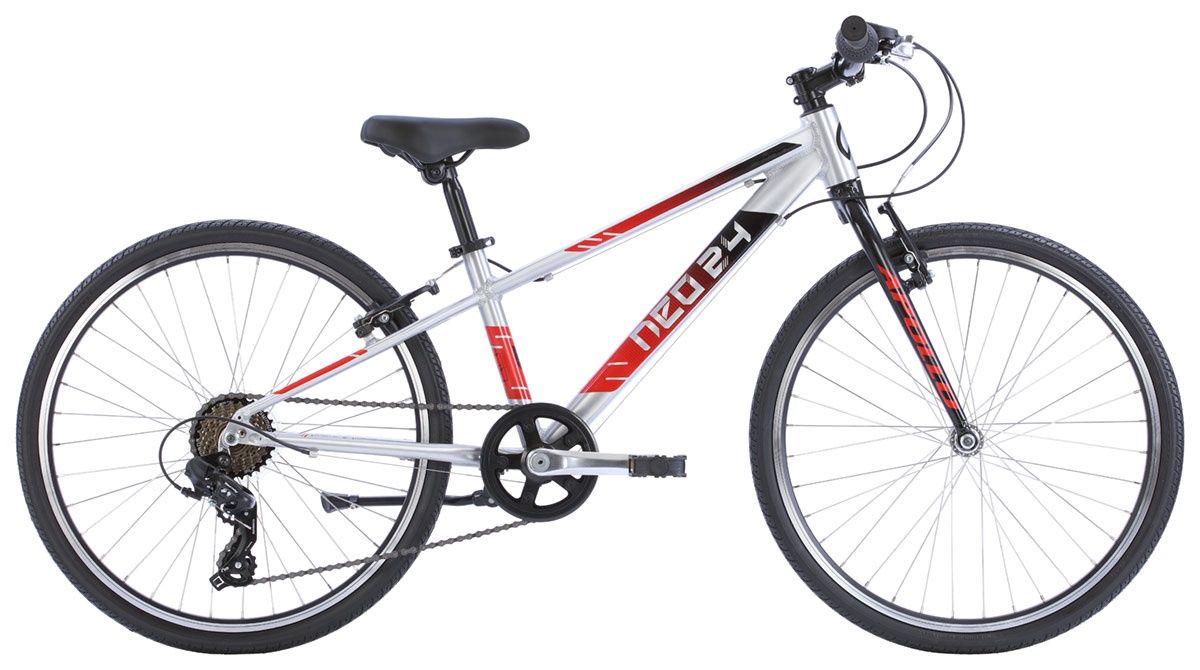 Neo+ 24" 7spd - 2022, Colour: BrushedAlloy/Blk/RedFade