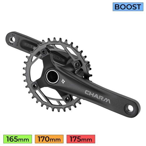 MTB Crankset Charm FD04S 24mm Axel Steel Ch/Ring, Size: 170mm