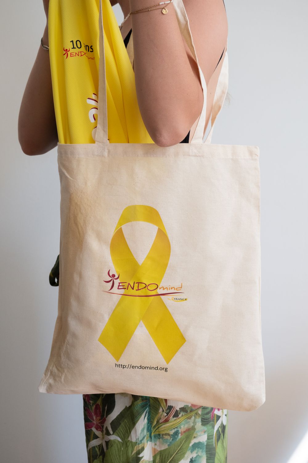 Sac en tissu type "tote-bag" *RUBAN JAUNE*