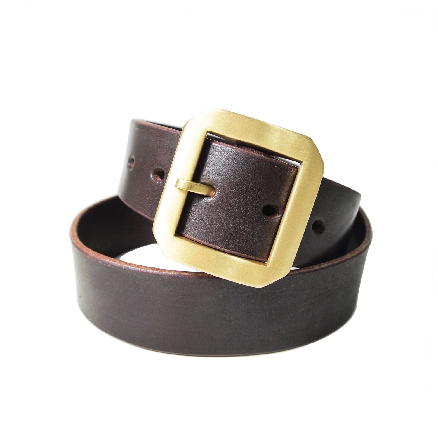 OGL ONLY GOOD LIFE SINGLE PRONG DYED LEATHER BELT DARK CHOCO (2017)