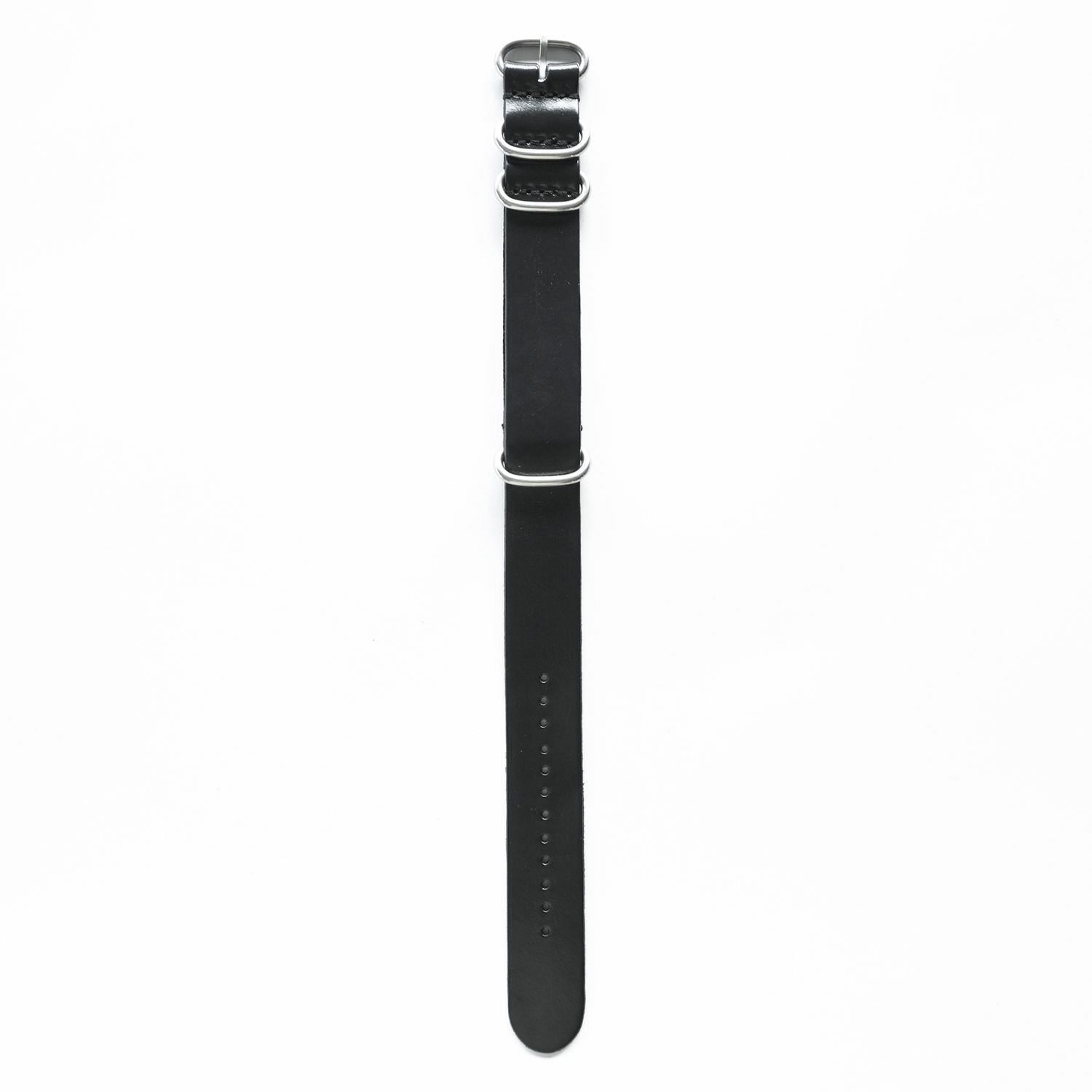 OGL WTC HANDSTITCH LEATHER ZULU WATCH STRAP BLACK