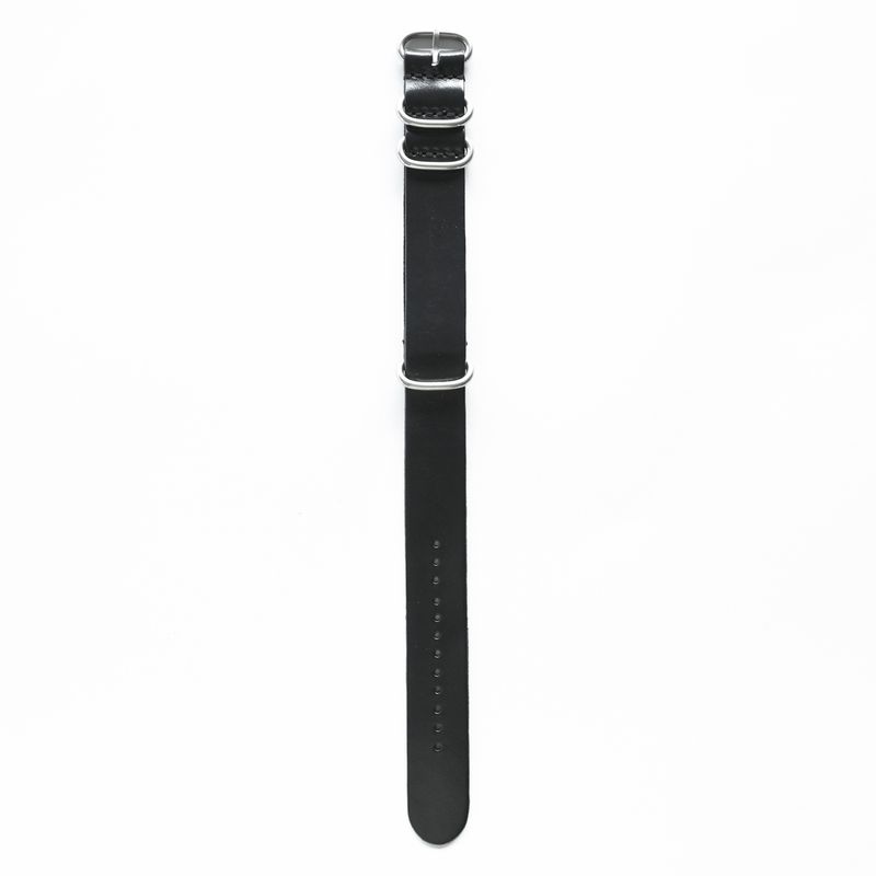 OGL WTC HANDSTITCH LEATHER ZULU WATCH STRAP BLACK