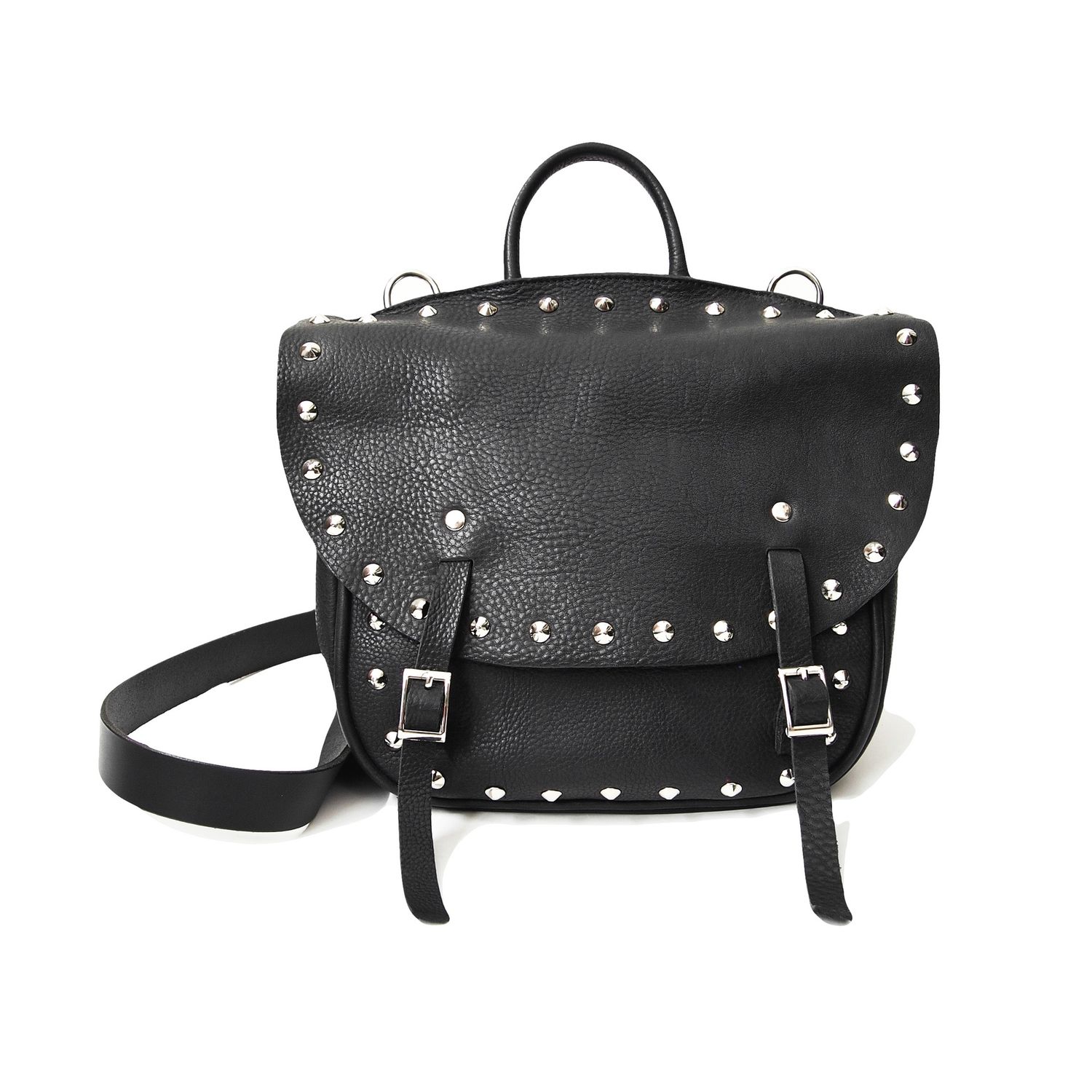 OGL 9981 MTO STUD MTC LEATHER BAG BLACK
