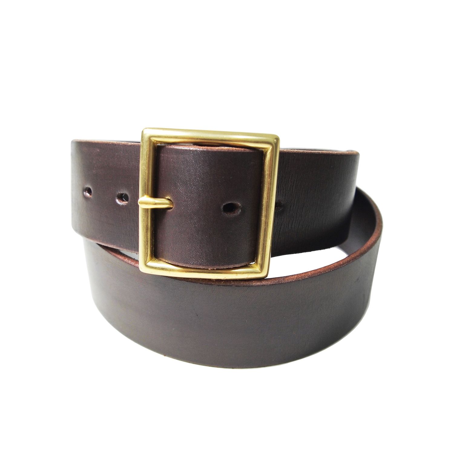 OGL ONLY GOOD LIFE VINTAGE 1.75" DYED LEATHER BELT DARK CHOCO (2017)