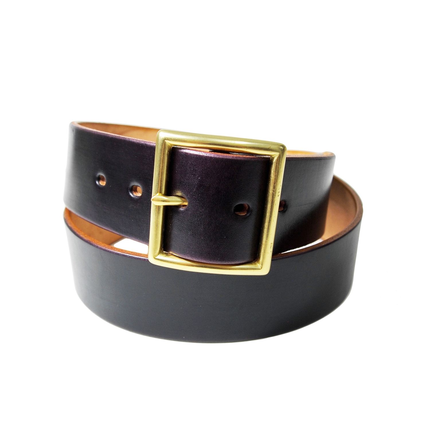 OGL ONLY GOOD LIFE VINTAGE 1.75" HAND-DYED LEATHER BELT BLACK (2016)