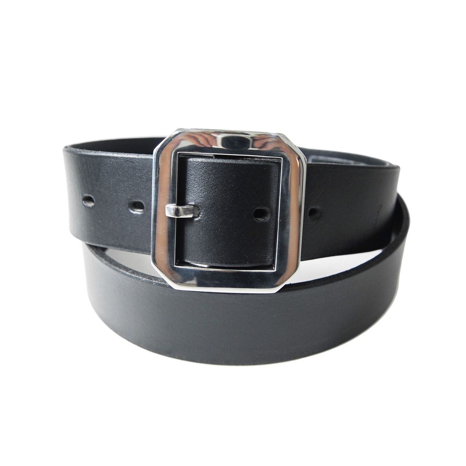 OGL ONLY GOOD LIFE FORMAL SINGLE PRONG BUFF BLACK LEATHER BELT (2018)