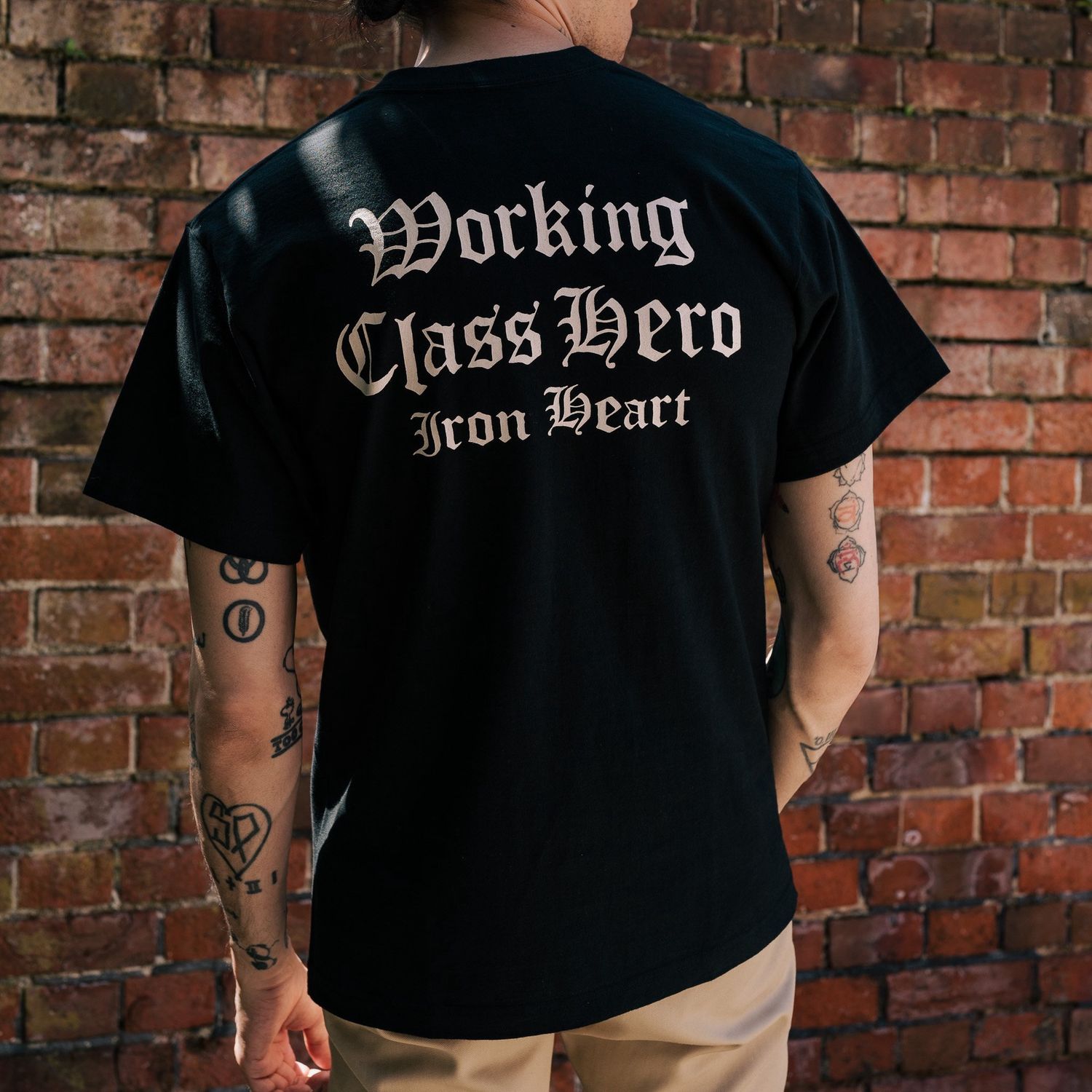 7.5oz Printed Loopwheel Crew Neck T-Shirt IH2303 Black