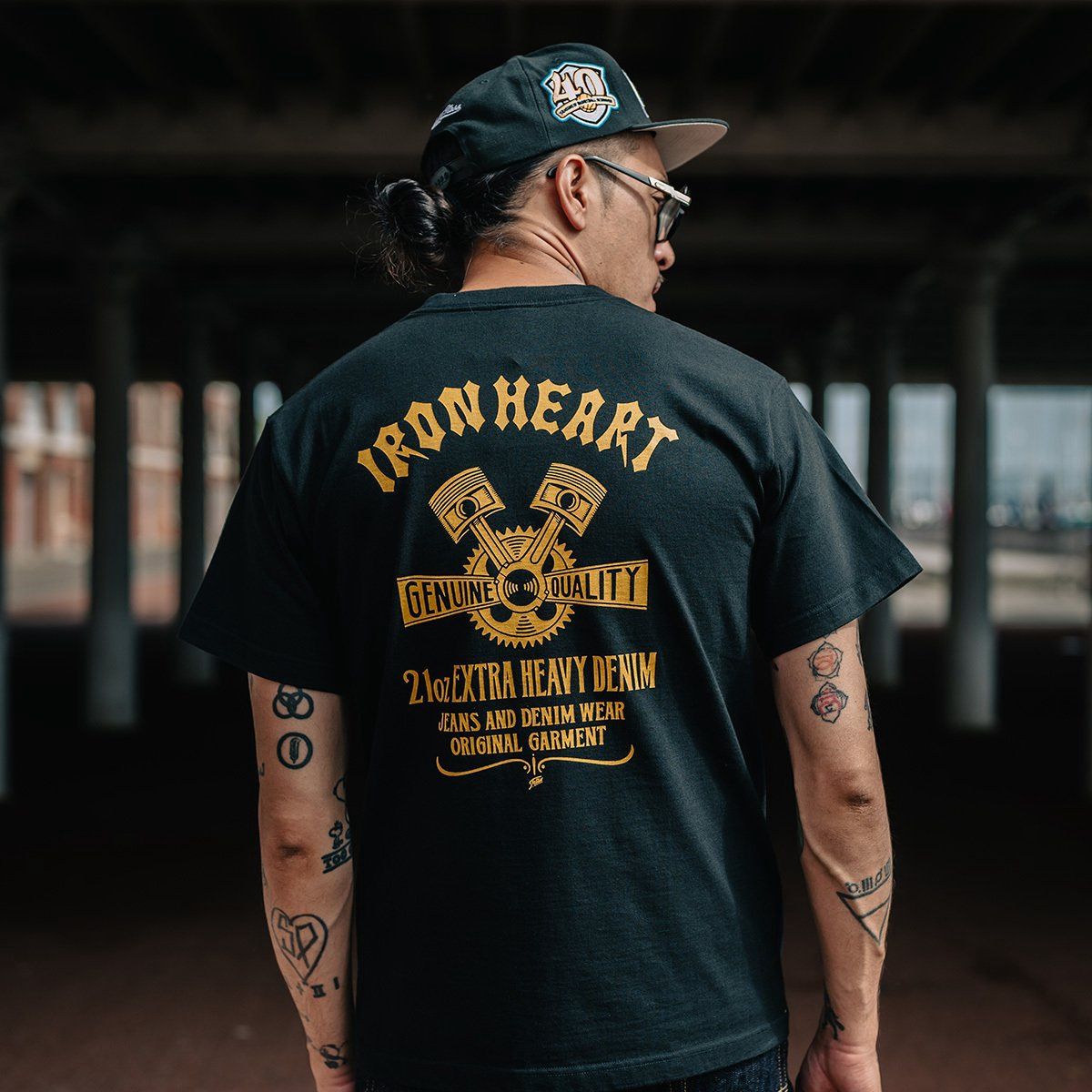 7.5oz Printed Loopwheel Crew Neck T-Shirt IHT2403 - Black