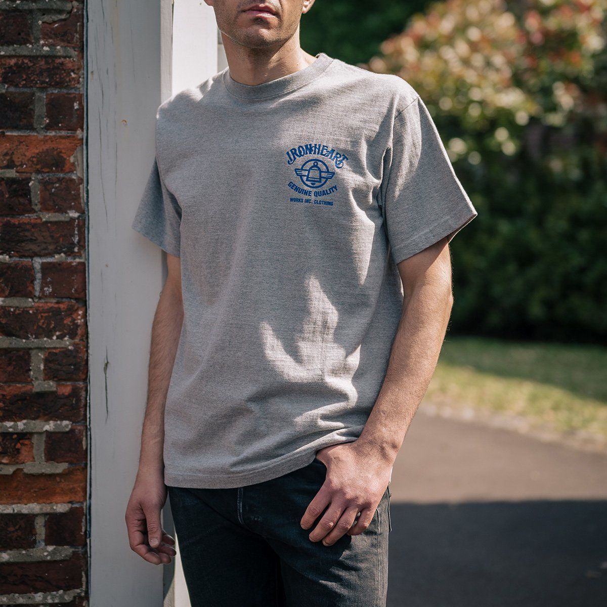 7.5oz Printed Loopwheel Crew Neck T-Shirt IHT2403 - Grey