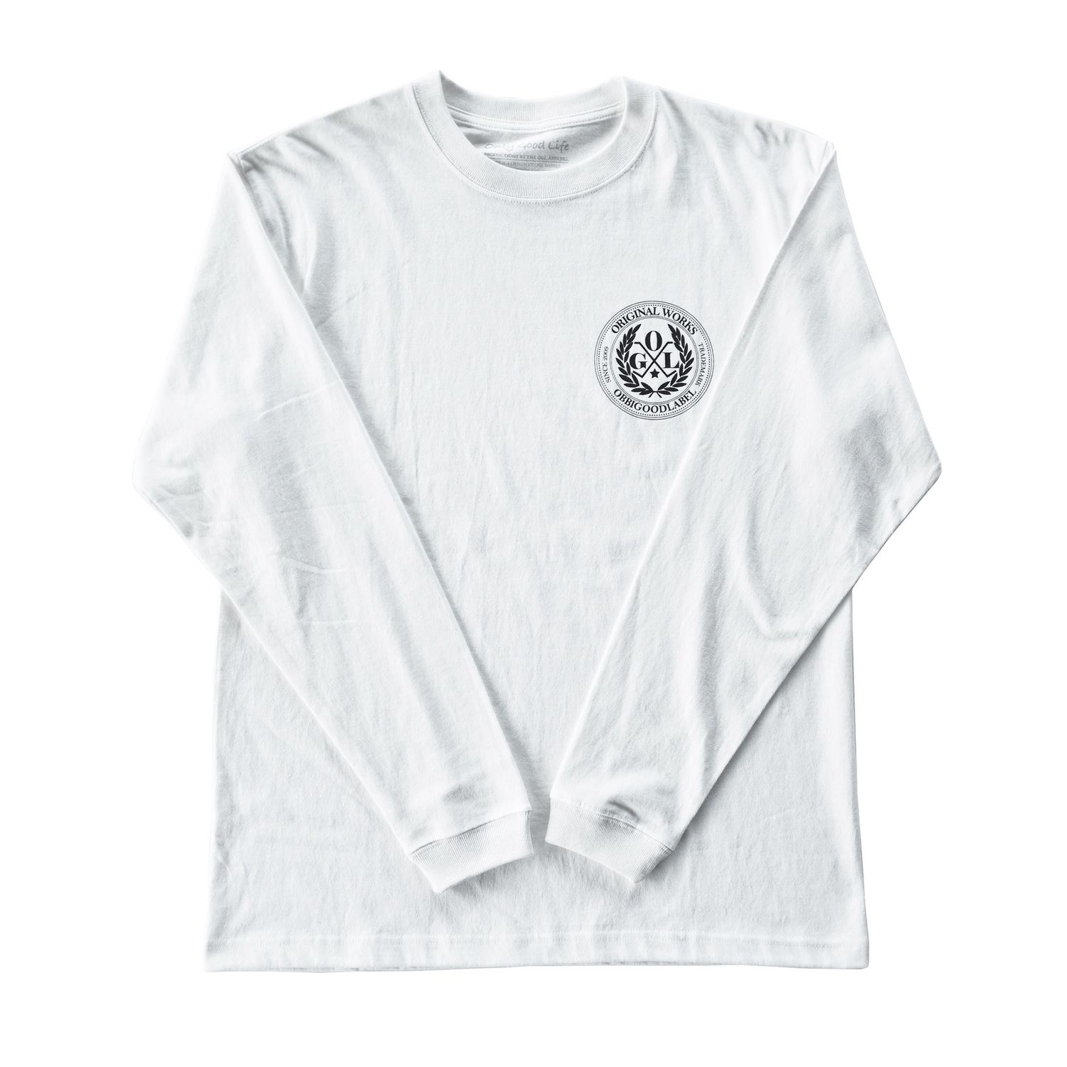 OGL APPAREL OBBI LOGO CLUB T-SHIRT LONG SLEEVE WHITE