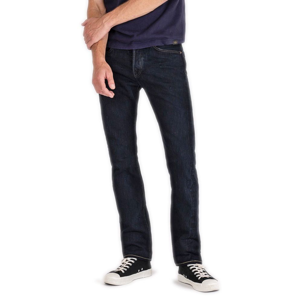 16oz Slubby Selvedge Denim Slim Cut Jeans IH-555S-SLBod - Indigo Overdyed Black