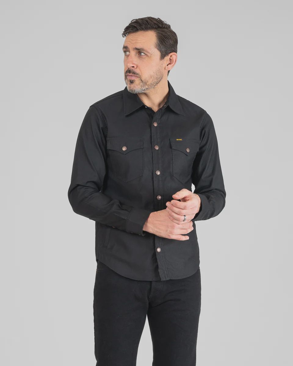 8oz Military Whipcord CPO Shirt IHSH-425-BLK - Black
