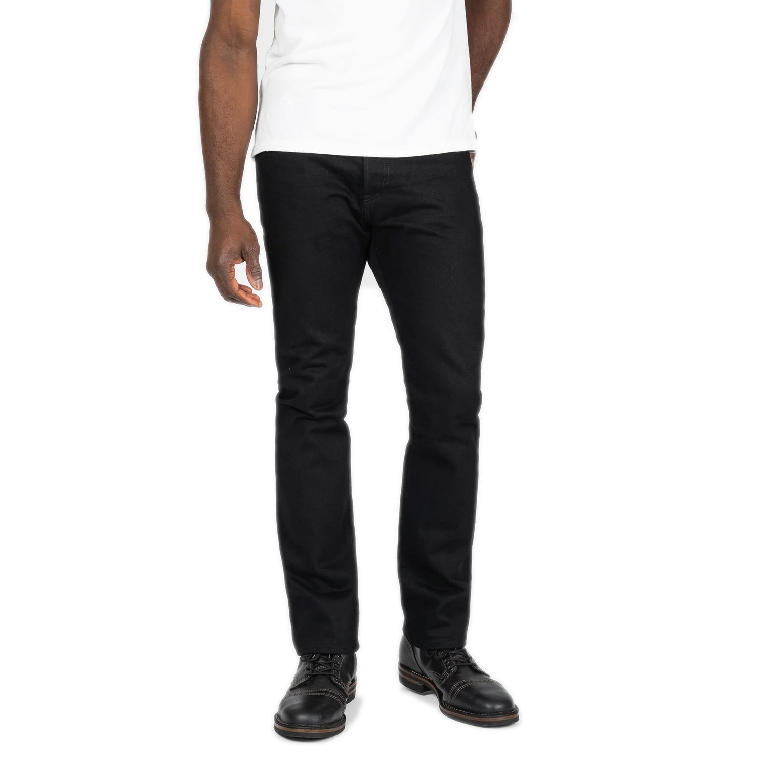 14oz Selvedge Denim Slim Cut Jeans IH-555S-142BB - Black/Black