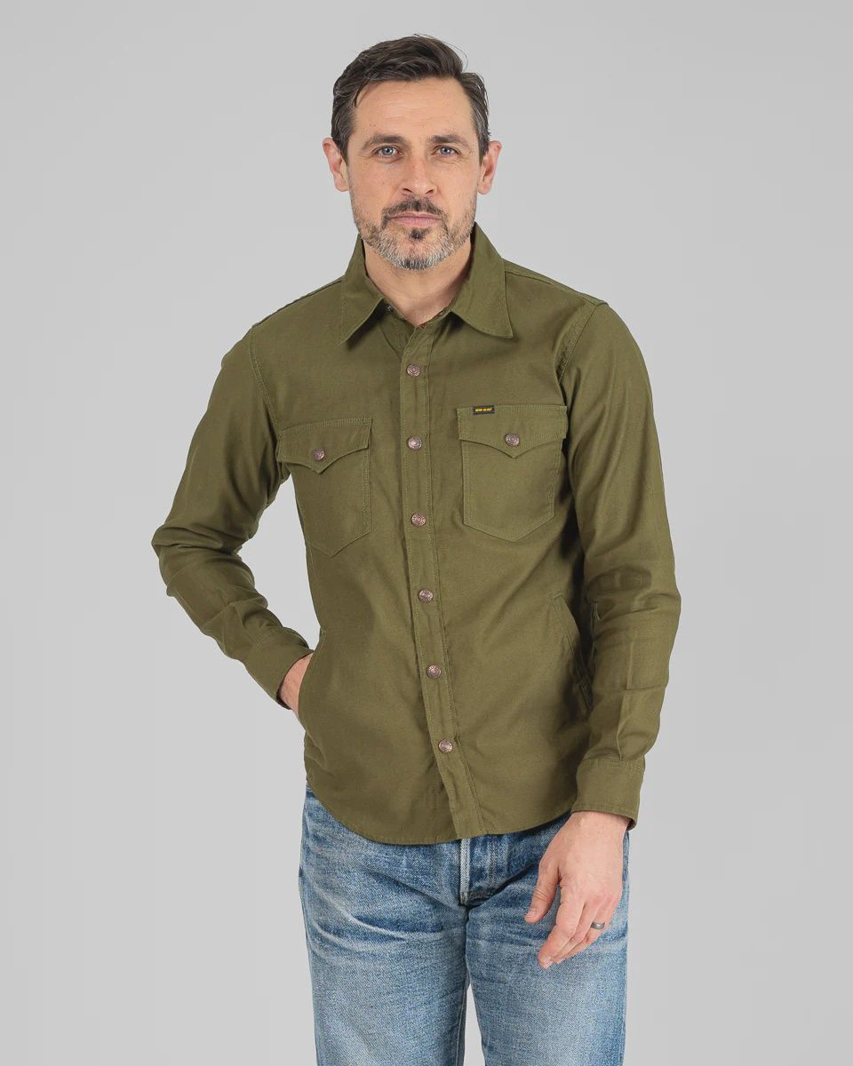 8oz Military Whipcord CPO Shirt IHSH-425-BLK - Olive