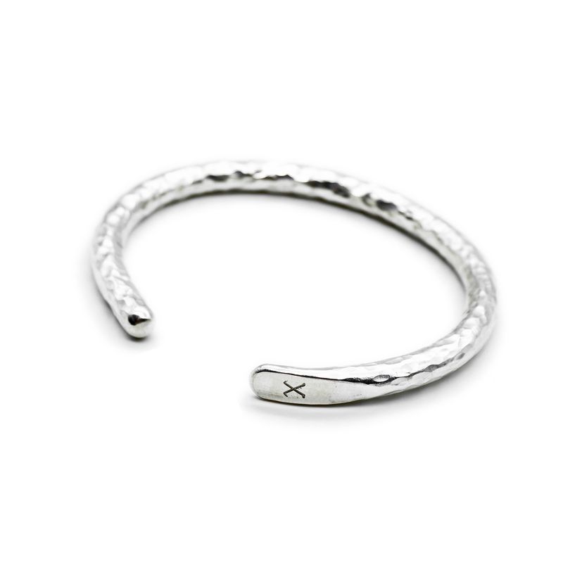 OGL Obbi Good Luck Hand-Hammered Silver Bangle