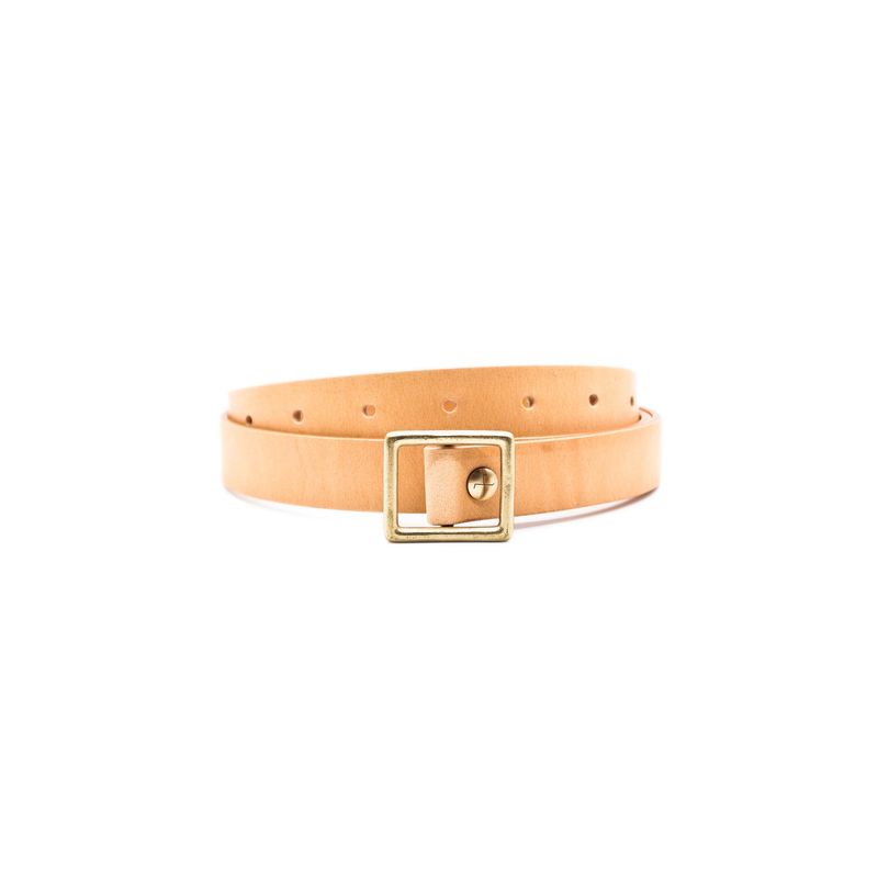 OGL Belt Obbies Square Buckle Leather Belt Natural