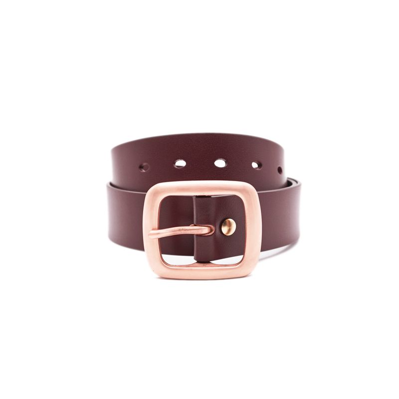OGL Belt Copper Buckle Leather Belt Full-Dyed Tan