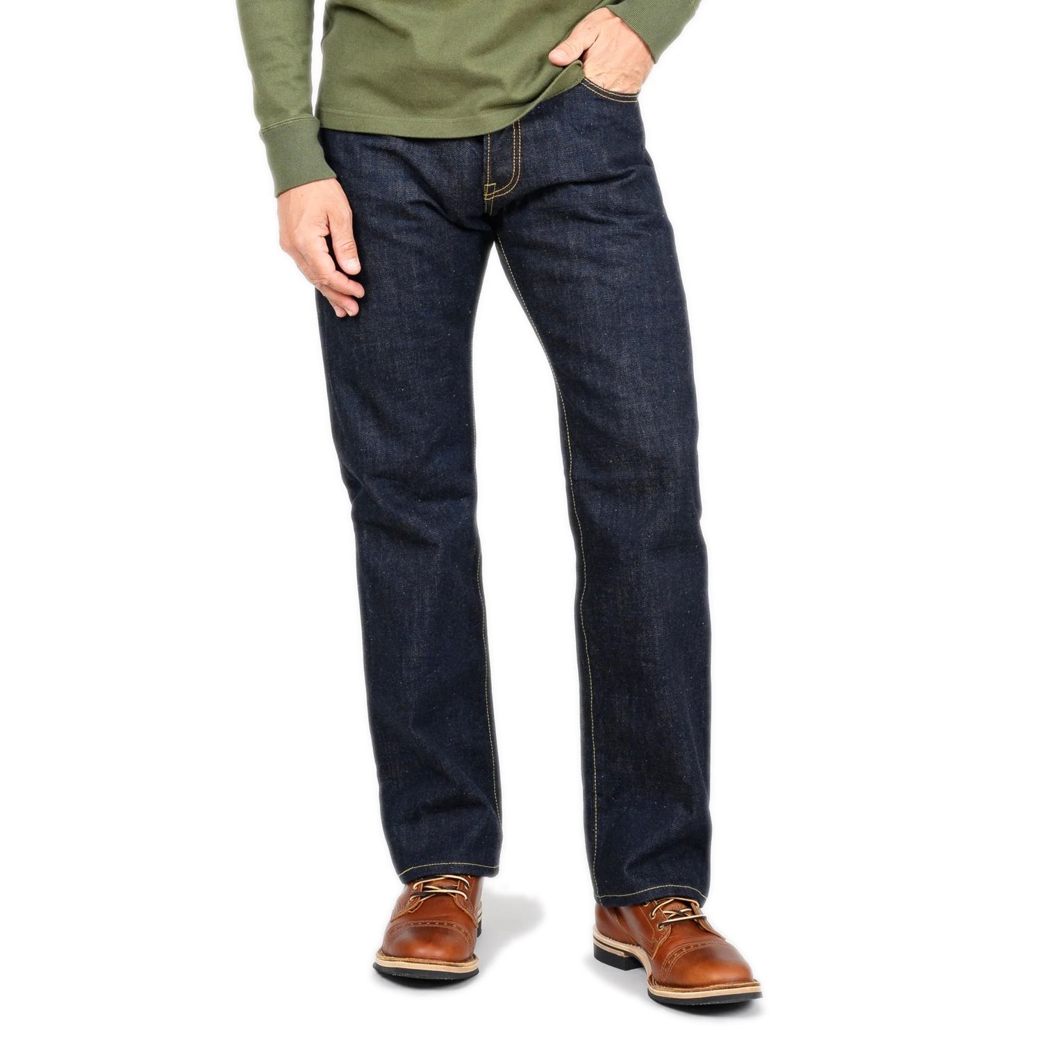 17oz Selvedge Denim Straight Cut Jeans IH-634N - Natural Indigo