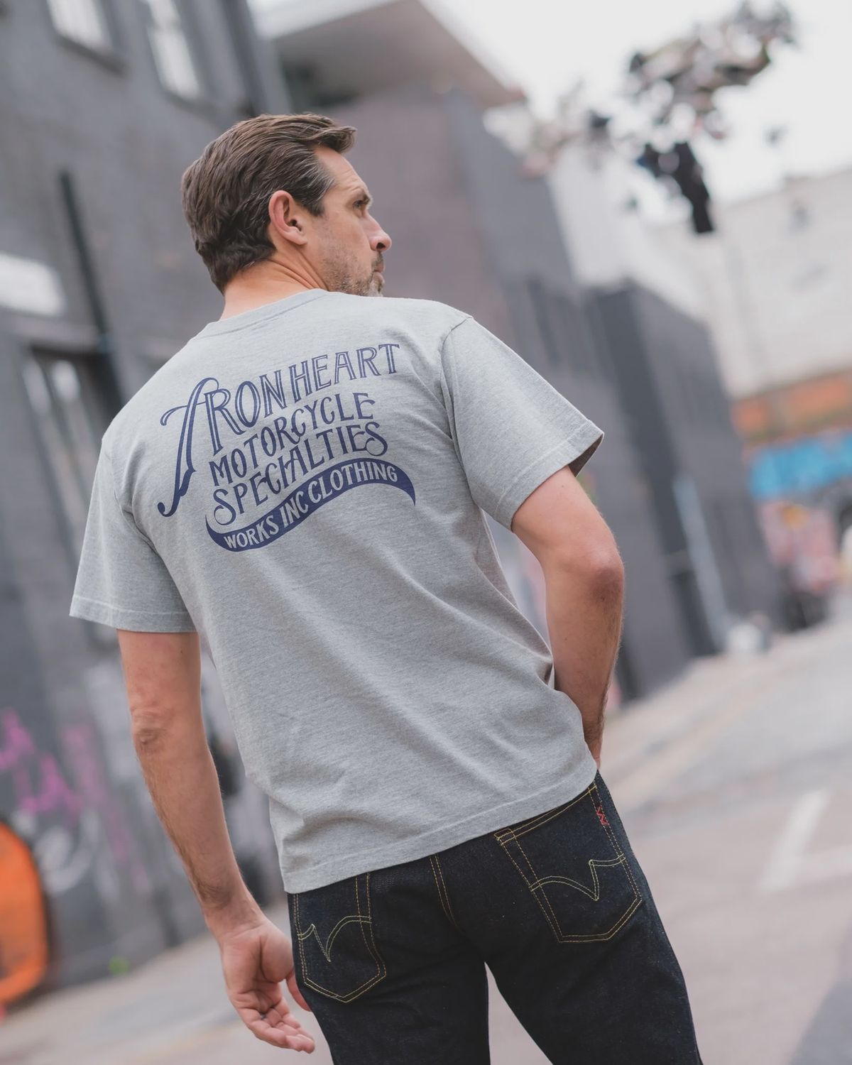 7.5oz Printed Loopwheel Crew Neck T-Shirt IHT-2501 - Grey