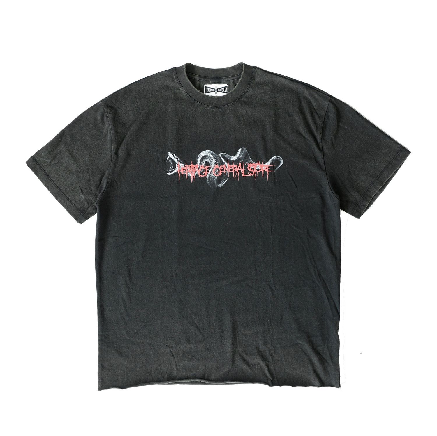 HGS Snake Boxy T-Shirt Washed Black