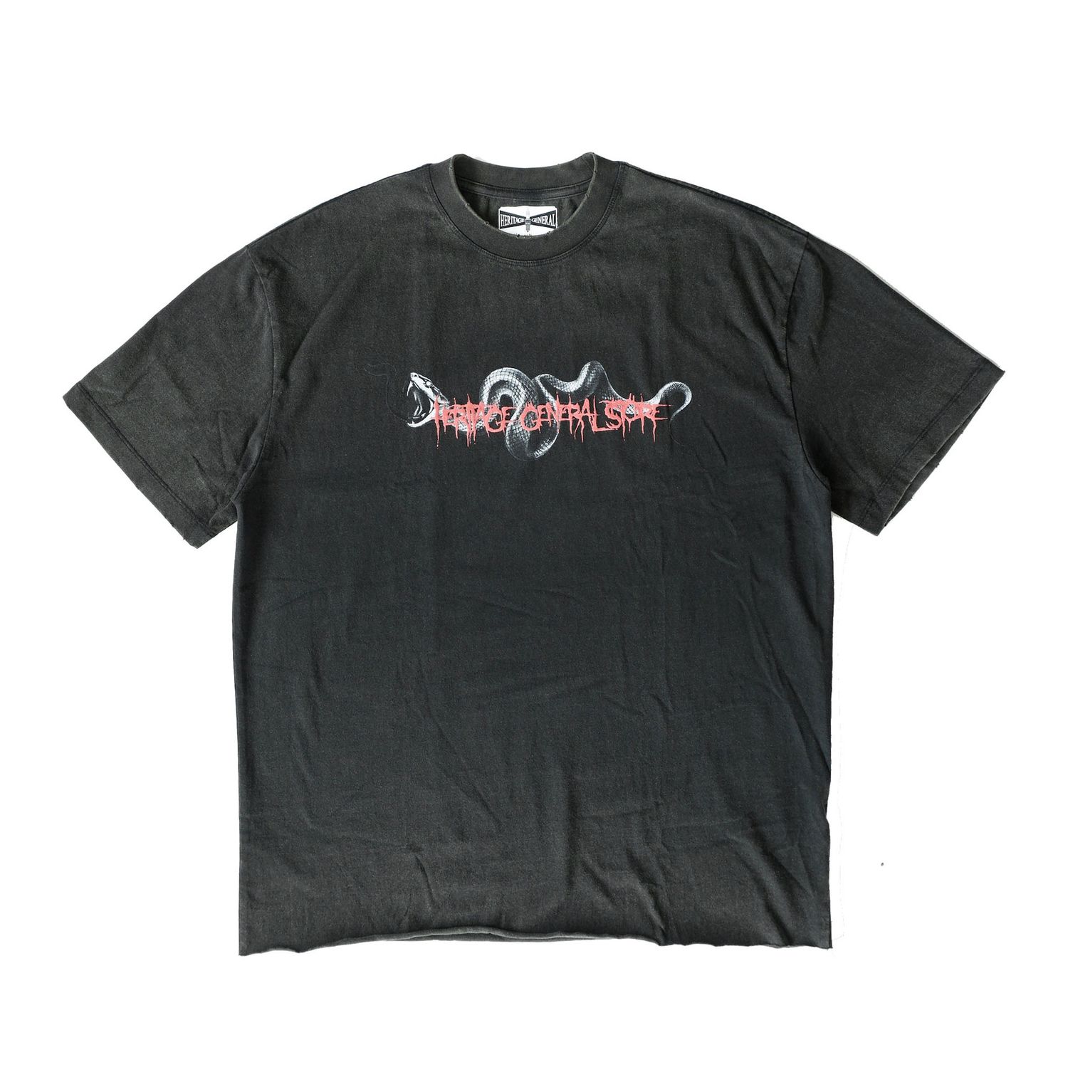 HGS Snake Boxy T-Shirt Washed Black