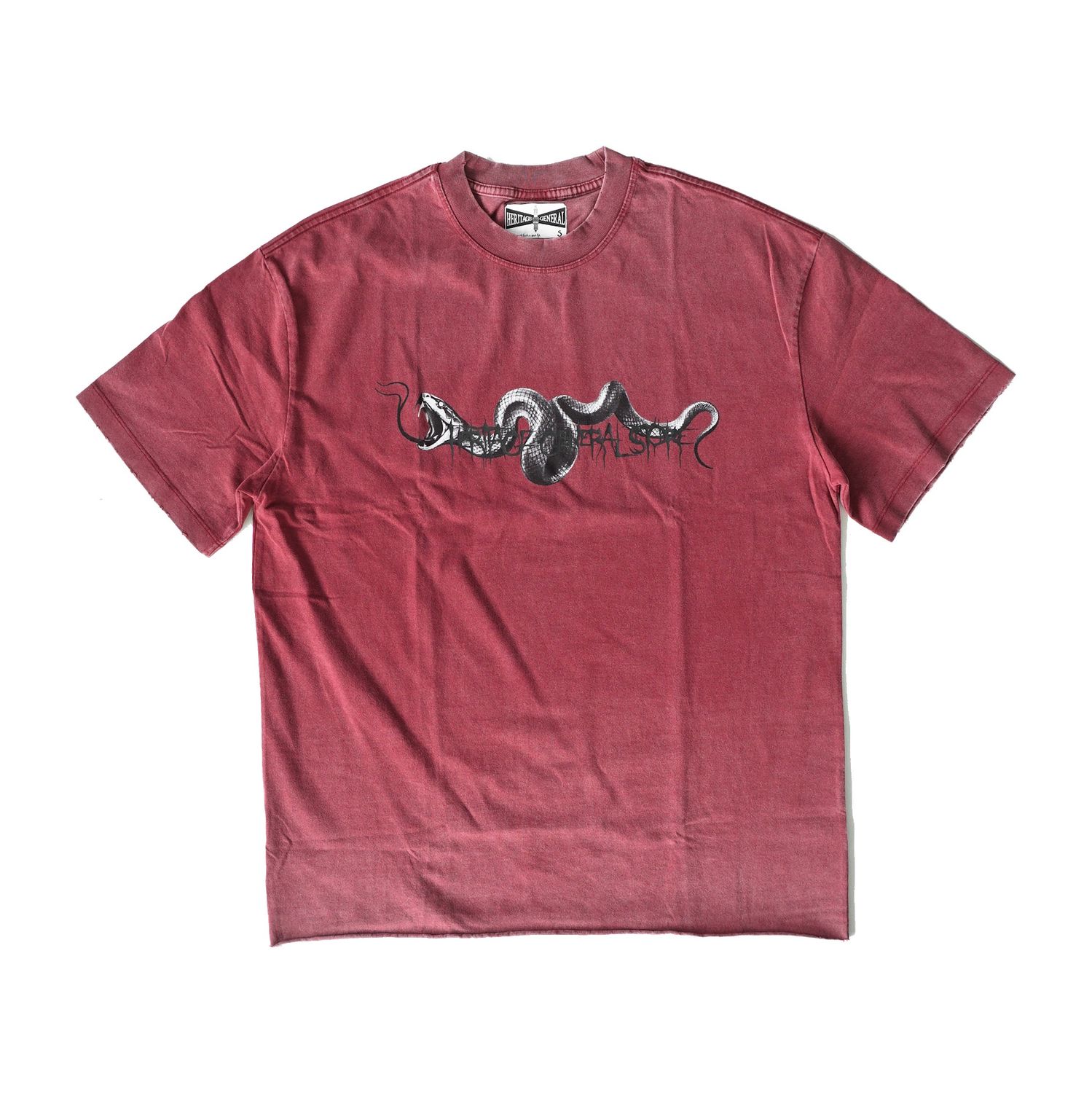 HGS Snake Boxy T-Shirt Washed Red
