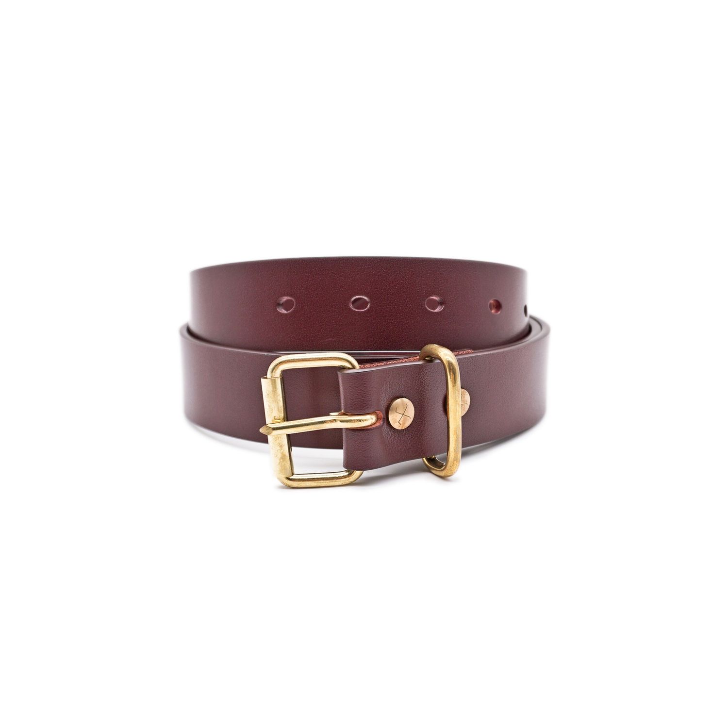 OGL Belt Roller-Buckle Leather Belt Full-Dyed Tan