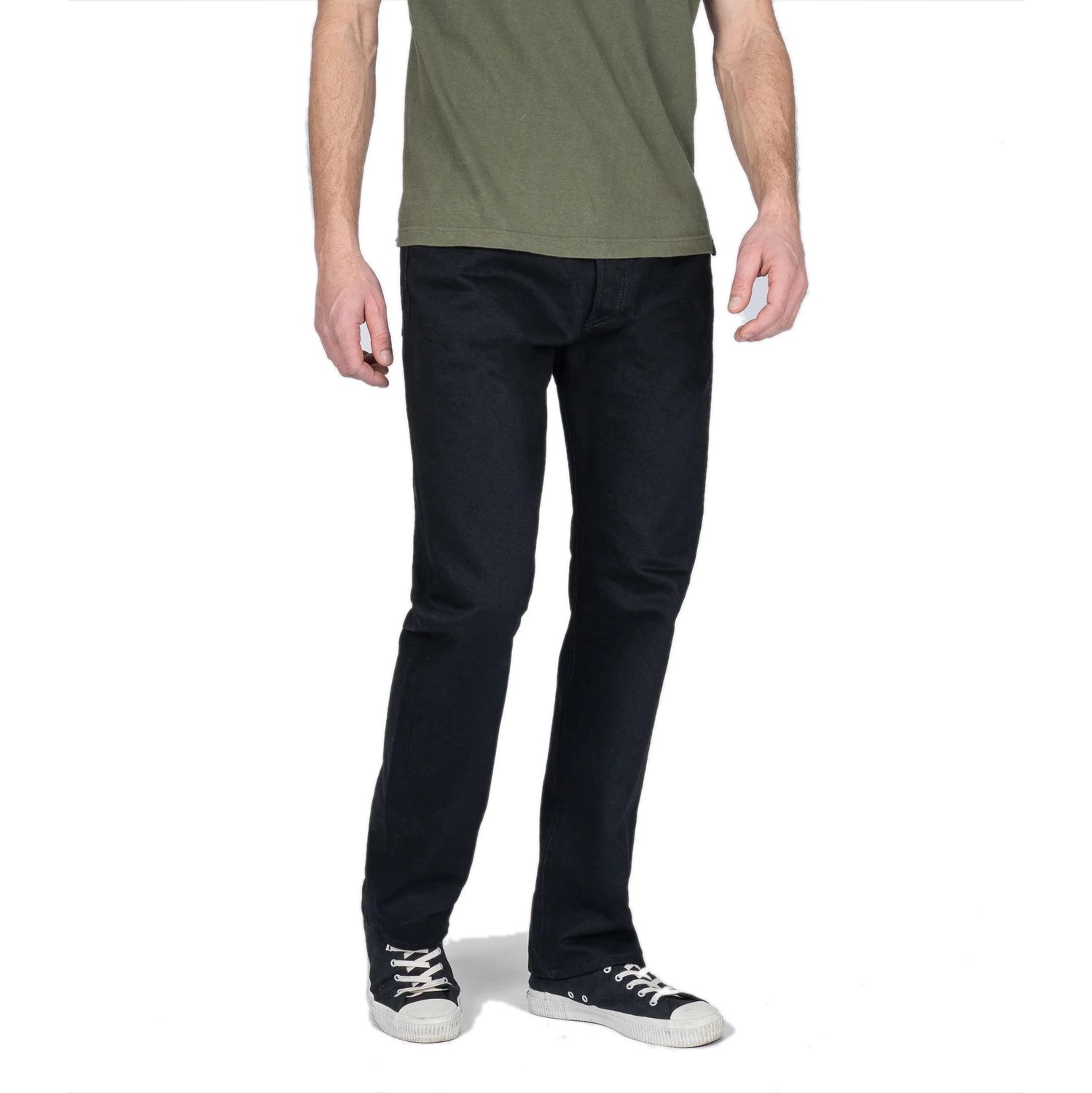 14oz Selvedge Denim Relaxed Tapered Cut Jeans IH-888S-142BB - Black/Black