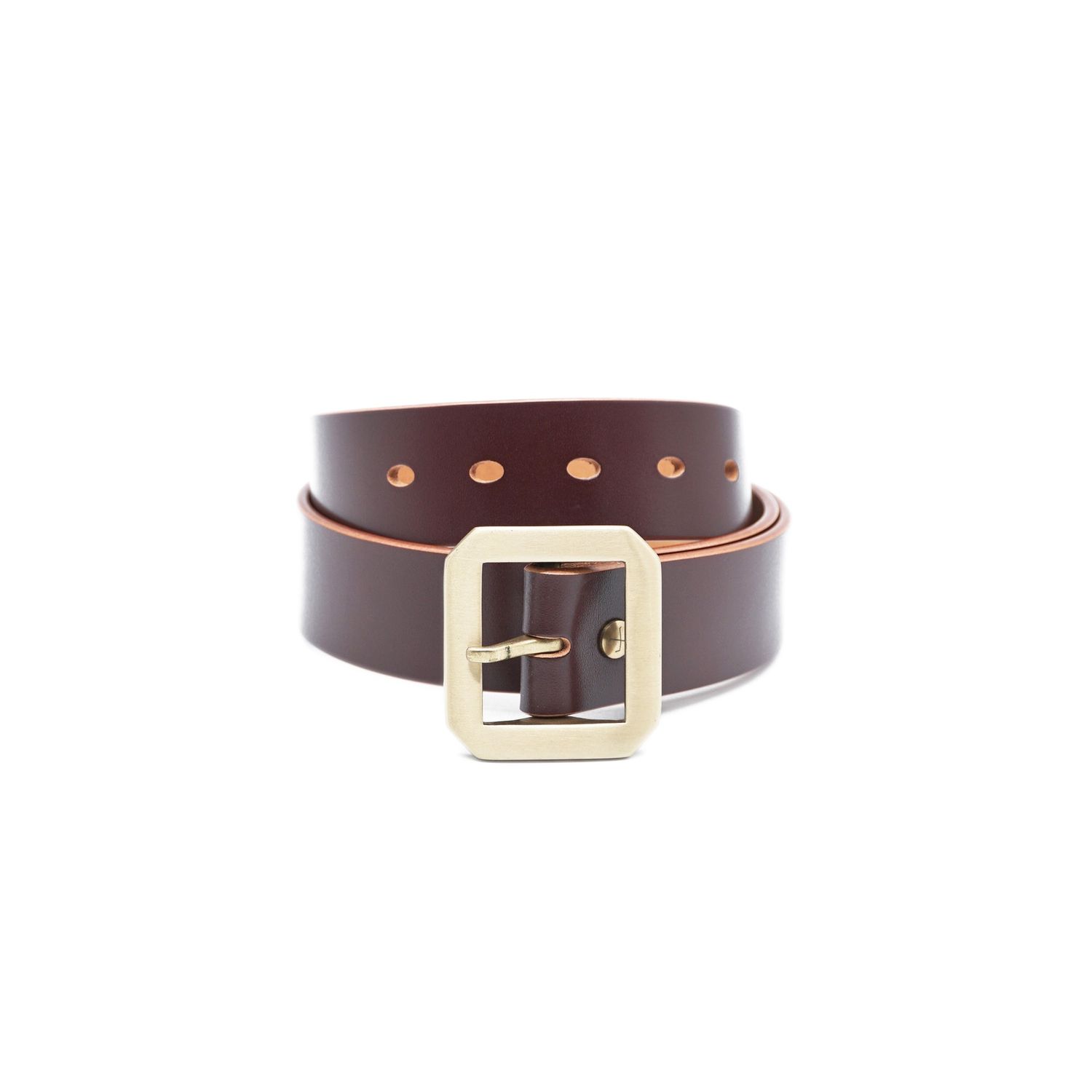 OGL Belt Single-Prong Garrison Leather Belt Hand-Dyed Brown