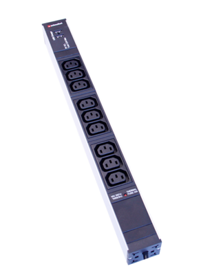 Steckdosenleiste 19", 1HE, 9xC13, USB-Charger schwarz Stecker C14 mit Protector