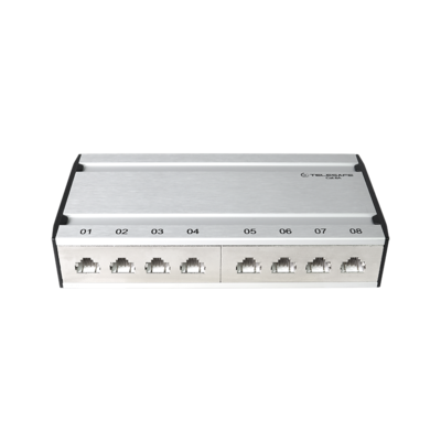 Patch box mini 8×RJ45 Kat.6 STP, al-gu, geschirmt Patch box mini 8×RJ45 Kat.6 STP, al-gu, geschirmt