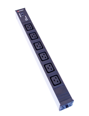Steckdosenleiste 19" 1HE 6xC19 schwarz Stecker C20 mit USB-Charger