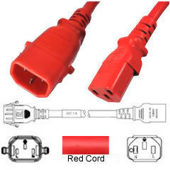 Apparatekabel rot C13-C14 verriegelt, 1.00 m Apparatekabel rot C13-C14 verriegelt, 1.00 m