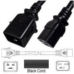 Power Cord C19 - C20 mit Verriegelung P-Lock Farbe schwarz 1m