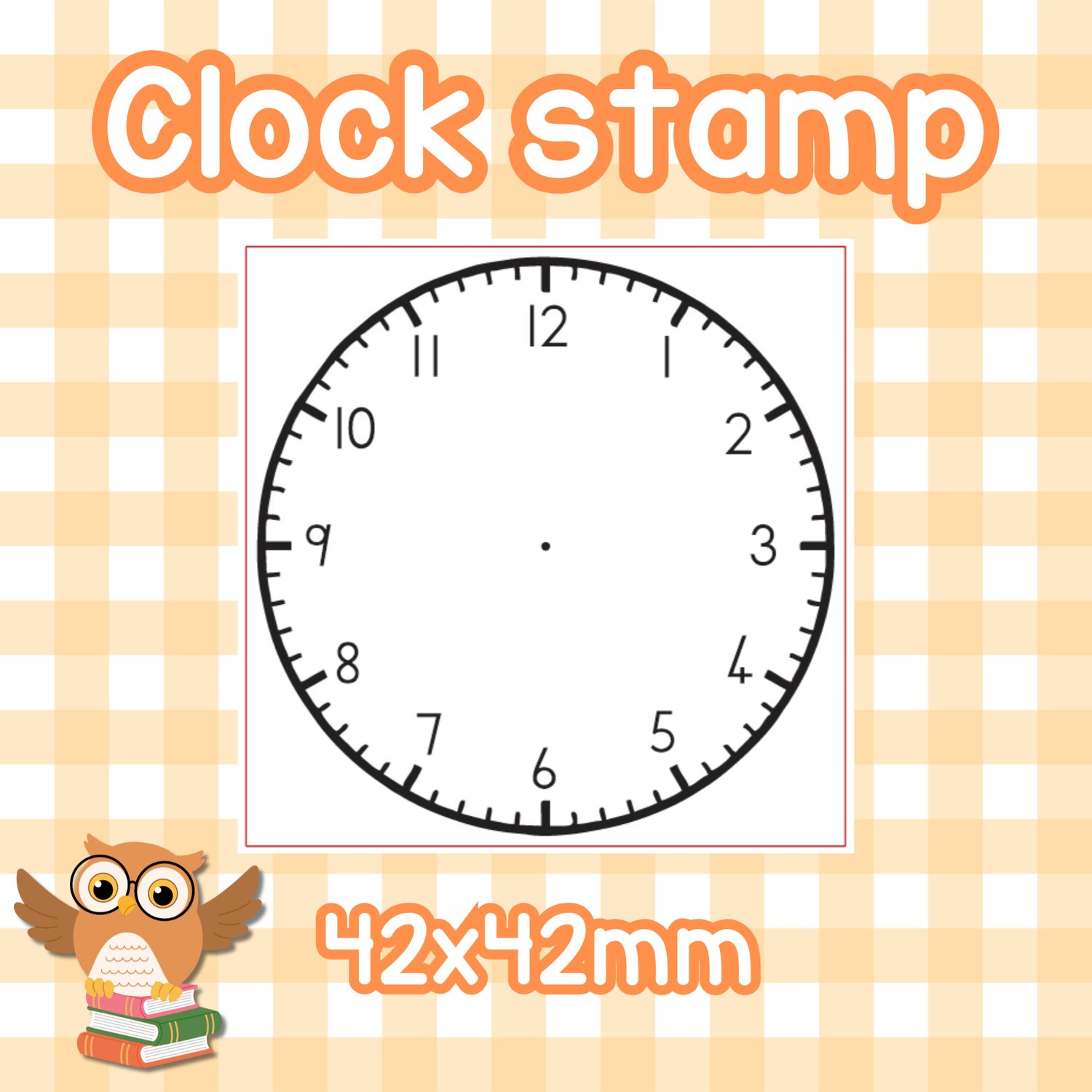 Clock stamp 42x42mm
