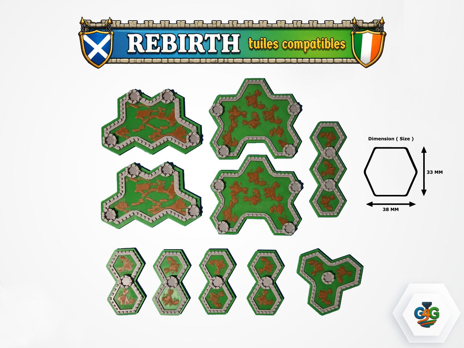 Tuiles compatibles Rebirth – Mode 2 Joueurs (Irlande &amp; Écosse)