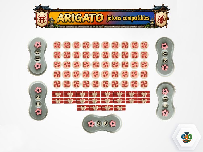 Arigato ( set 5 joueurs ) - Jetons compatibles