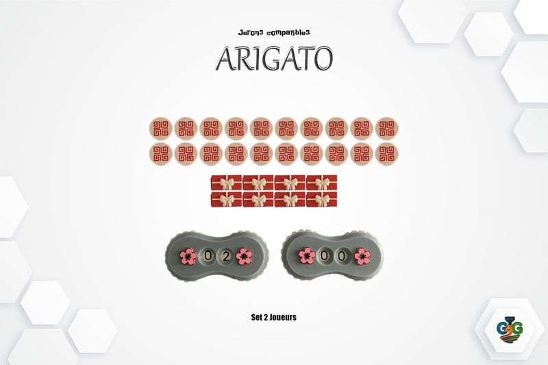 ARIGATO ( set 2 joueurs ) – Jetons compatibles
