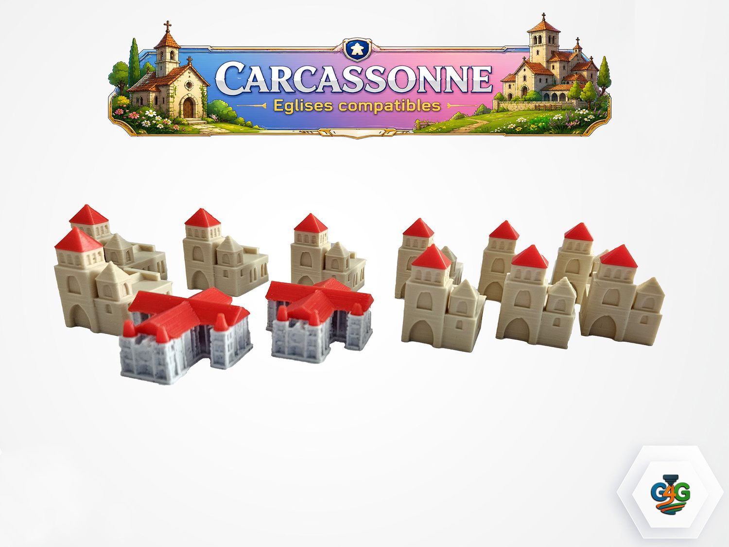 Bâtiments – Églises &amp; Cathédrales compatible avec Carcassonne