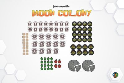Moon Colony – Jetons premium compatibles ( set 2 joueurs )