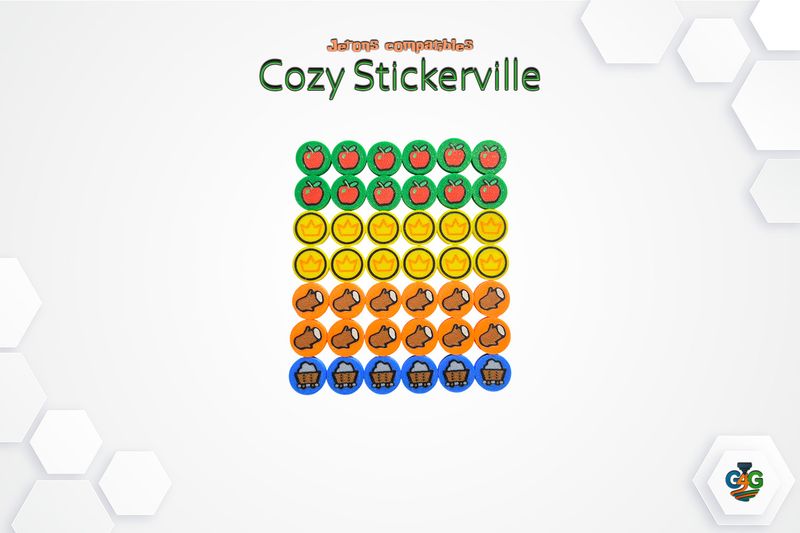 Cozy Stickerville – Jetons compatibles