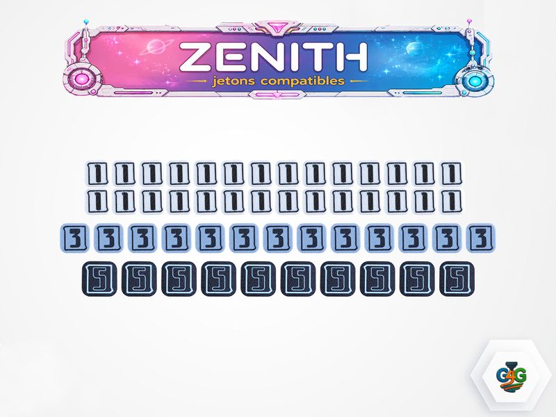 Jetons Crédit Compatibles avec le jeu de société Zénith
