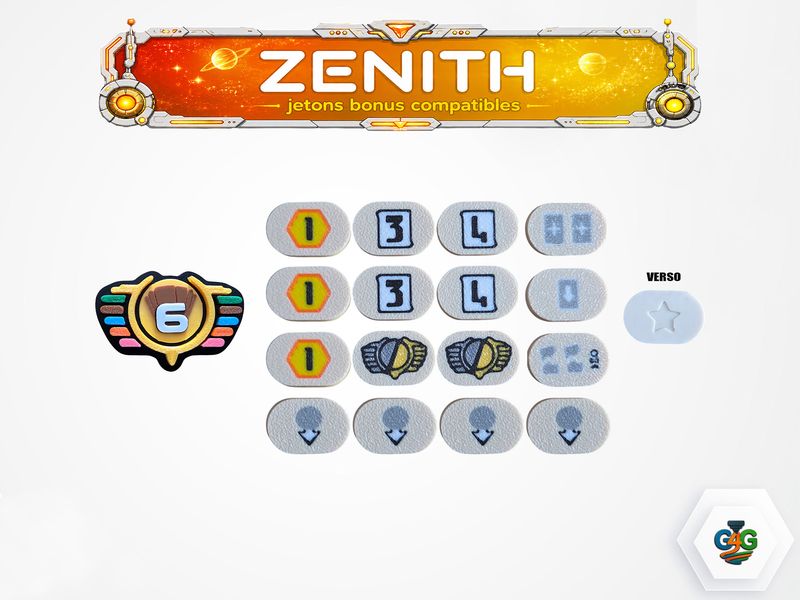 Jetons Bonus Compatibles avec le jeu de société Zénith