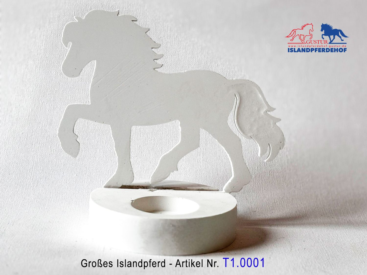 Individuelle Islandpferde für Teelichthalter (weiß)