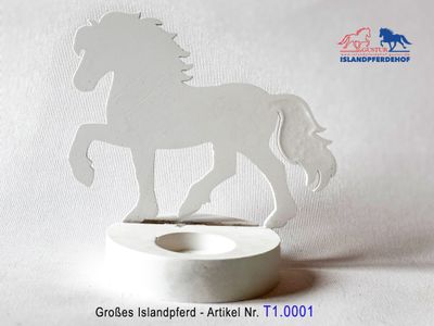 Individuelle Islandpferde für Teelichthalter (weiß)