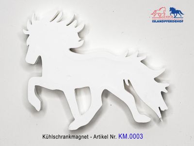 Kühlkschrankmagnet - Individuelle Islandpferde (weiß)