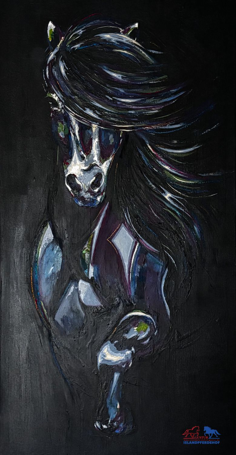 Islandpferd in Bewegung – 50 × 100 cm
